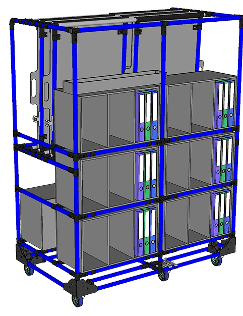 Chariot de kitting modulaire flexible