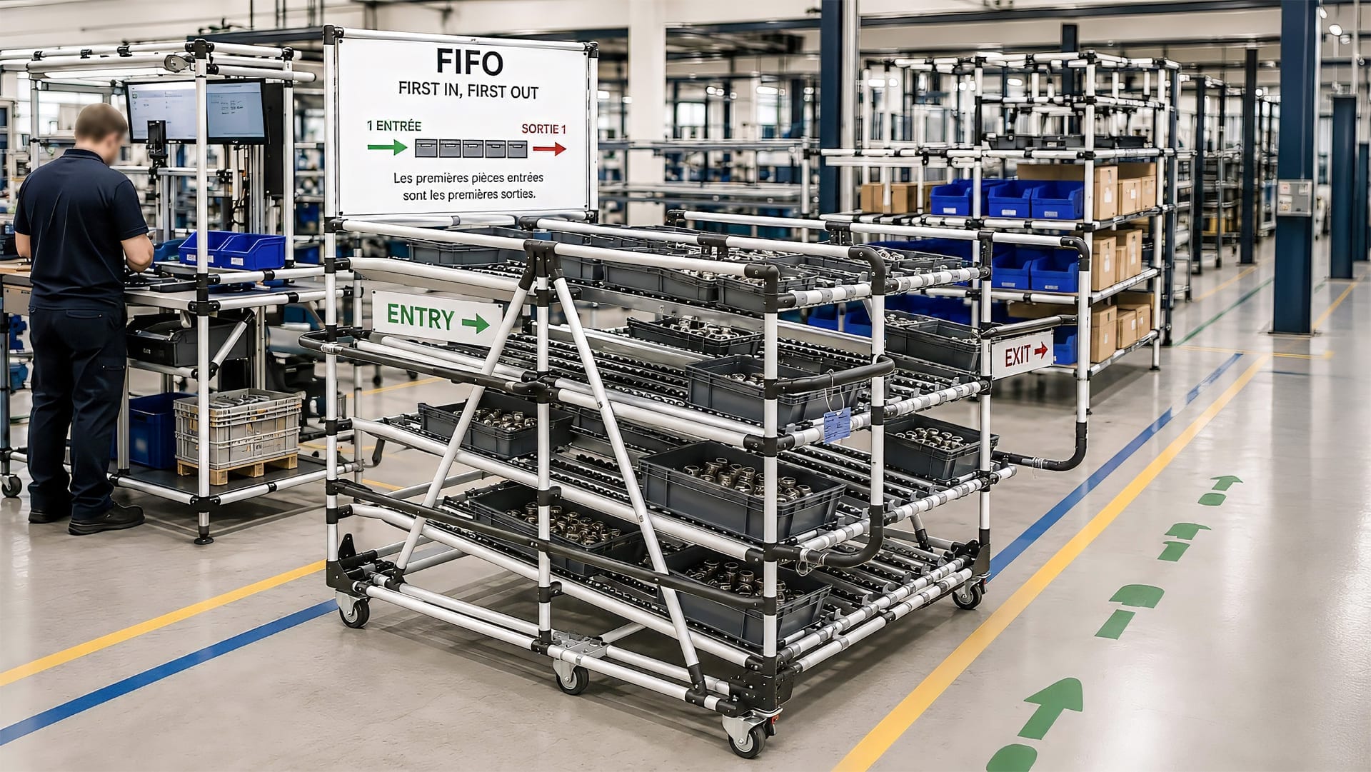 Flow rack gravitaire FIFO Makitlean